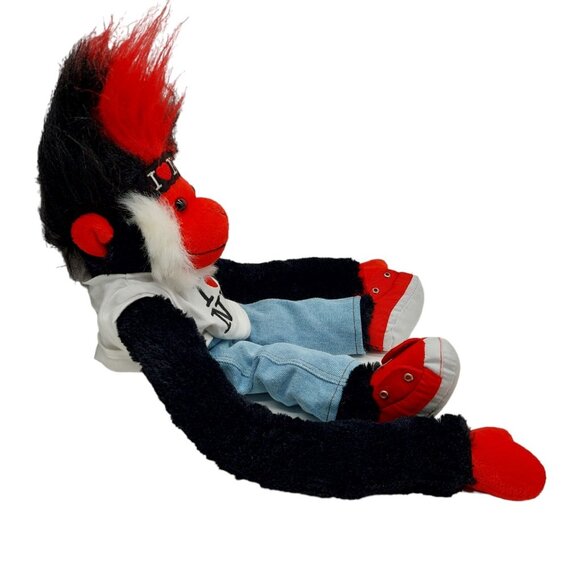 I Love NY Fuzzhead wig Monkey Chimp red white black Plush Stuffed Animal RWL Inc - Picture 2 of 9